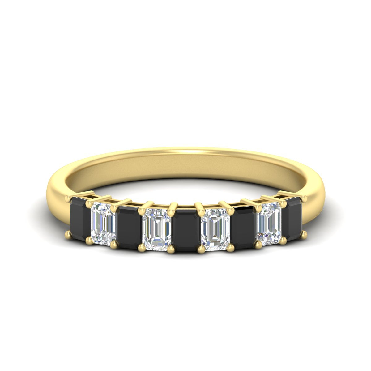 1 Carat Nine Stone Emerald Cut Wedding Band Fascinating Diamonds