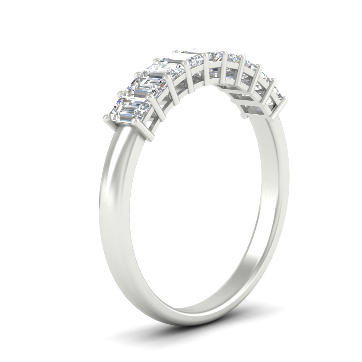 1 Carat Nine Stone Emerald Cut Wedding Band Fascinating Diamonds
