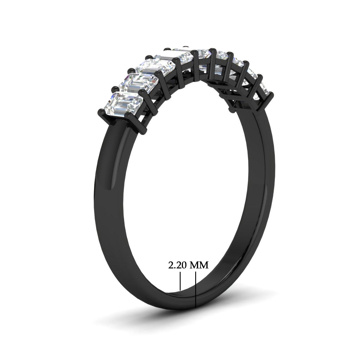 1 Carat Nine Stone Emerald Cut Wedding Band Fascinating Diamonds