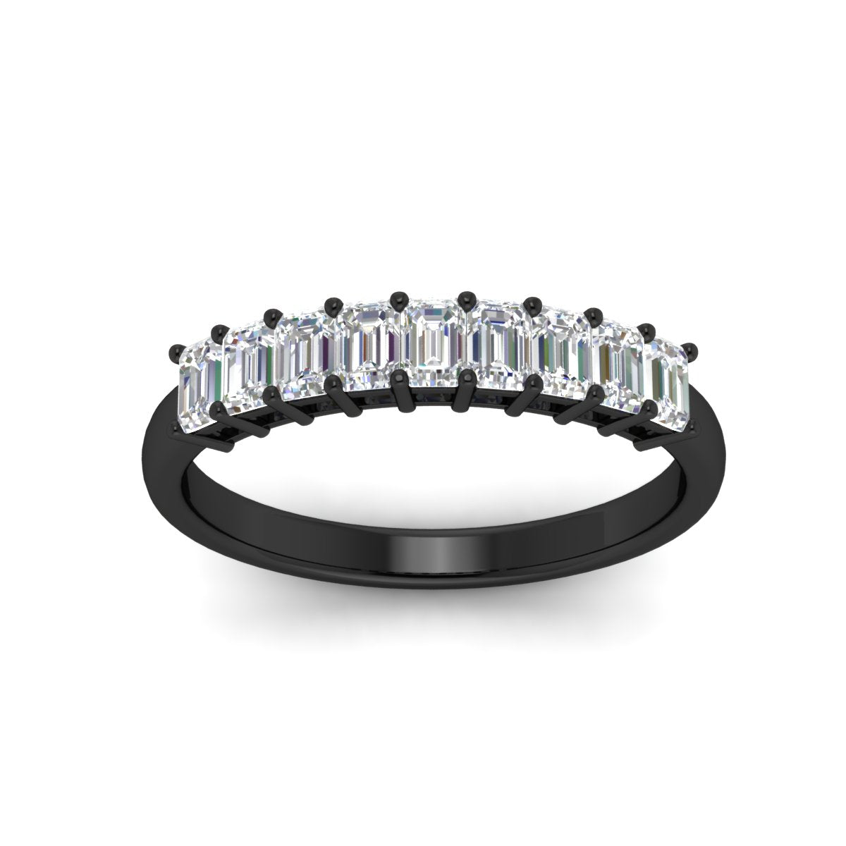 1 Carat Nine Stone Emerald Cut Wedding Band Fascinating Diamonds