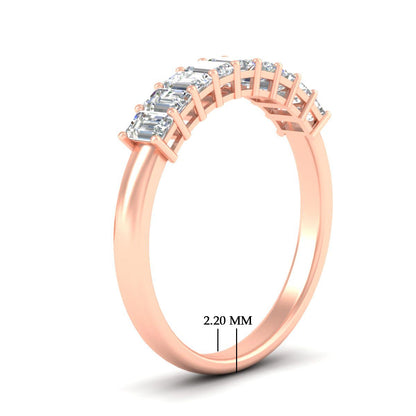 1 Carat Nine Stone Emerald Cut Wedding Band Fascinating Diamonds