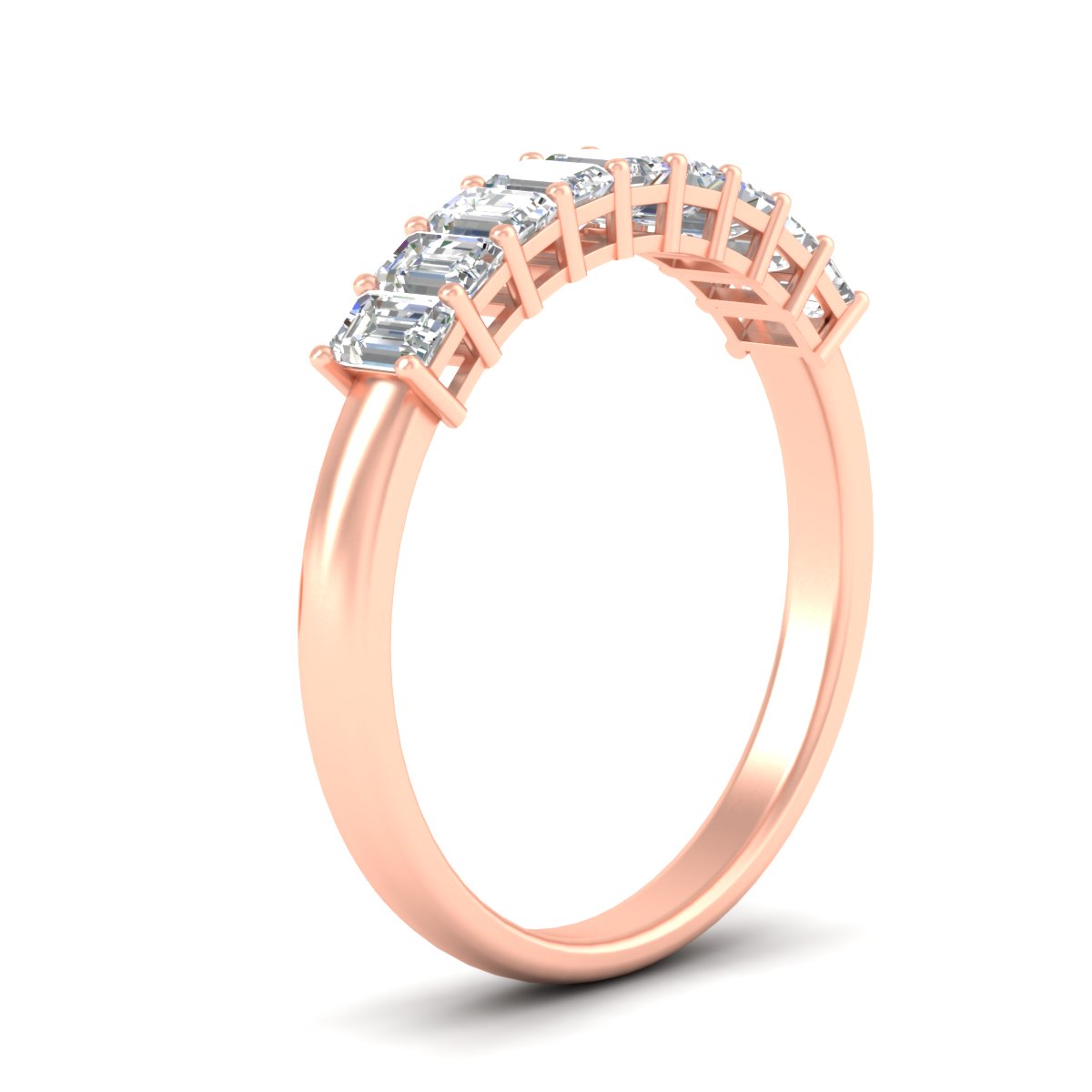 1 Carat Nine Stone Emerald Cut Wedding Band Fascinating Diamonds