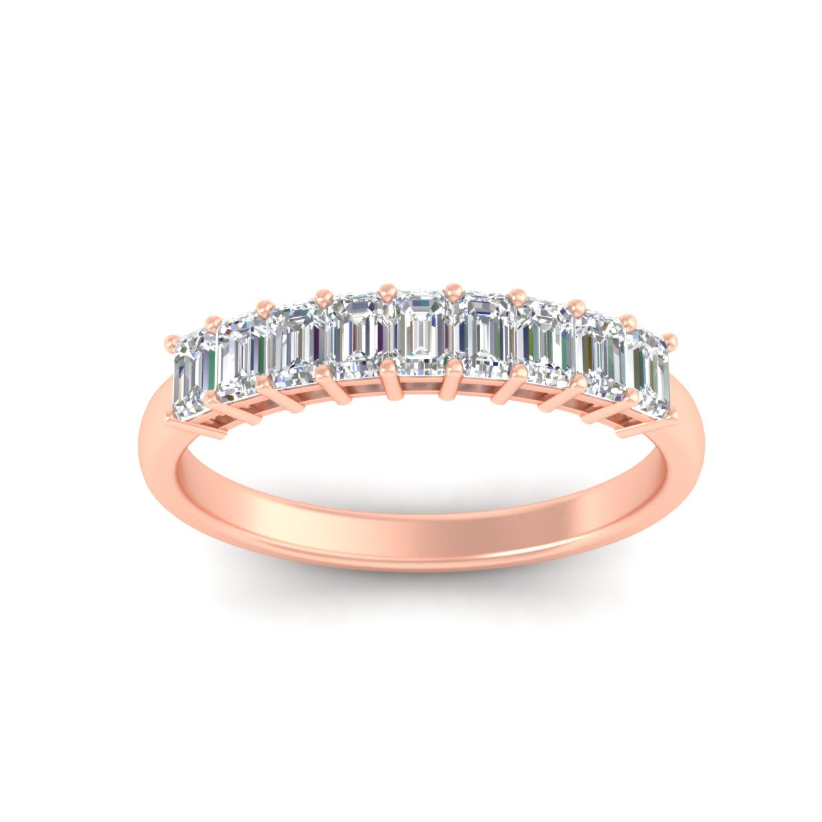 1 Carat Nine Stone Emerald Cut Wedding Band Fascinating Diamonds