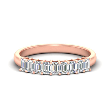 1 Carat Nine Stone Emerald Cut Wedding Band Fascinating Diamonds