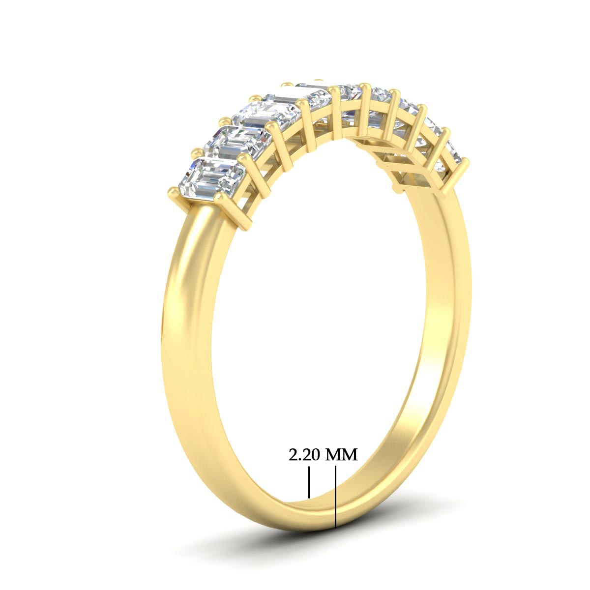 1 Carat Nine Stone Emerald Cut Wedding Band Fascinating Diamonds