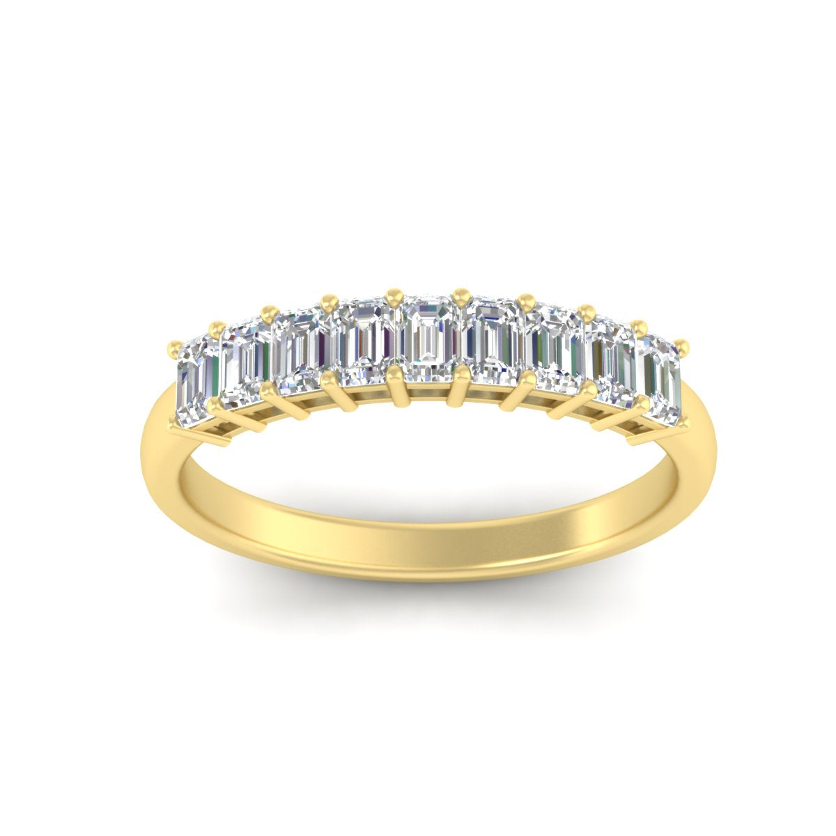1 Carat Nine Stone Emerald Cut Wedding Band Fascinating Diamonds