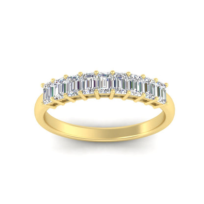 1 Carat Nine Stone Emerald Cut Wedding Band Fascinating Diamonds