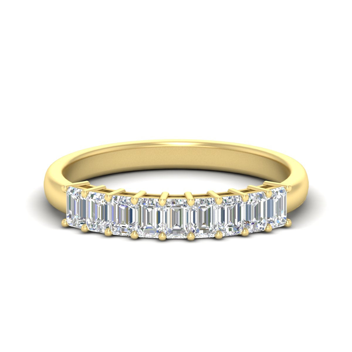 1 Carat Nine Stone Emerald Cut Wedding Band Fascinating Diamonds