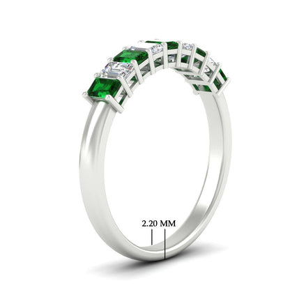 1 Carat Nine Stone Emerald Cut Wedding Band Fascinating Diamonds