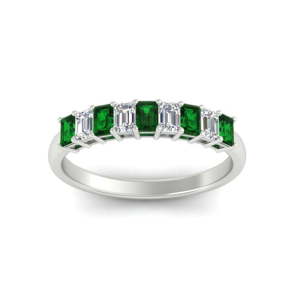 1 Carat Nine Stone Emerald Cut Wedding Band Fascinating Diamonds