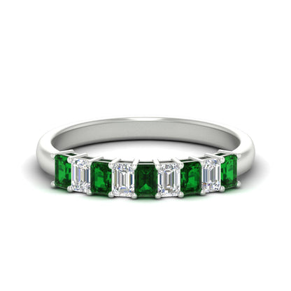1 Carat Nine Stone Emerald Cut Wedding Band Fascinating Diamonds