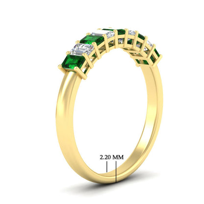 1 Carat Nine Stone Emerald Cut Wedding Band Fascinating Diamonds