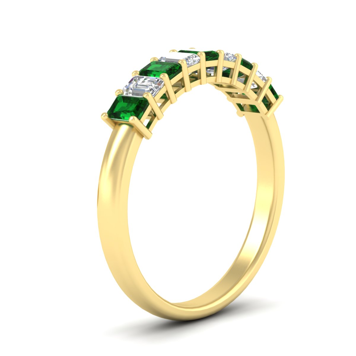 1 Carat Nine Stone Emerald Cut Wedding Band Fascinating Diamonds