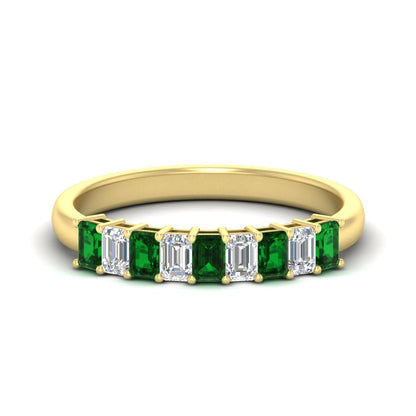 1 Carat Nine Stone Emerald Cut Wedding Band Fascinating Diamonds