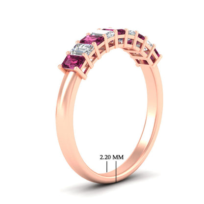 1 Carat Nine Stone Emerald Cut Wedding Band Fascinating Diamonds