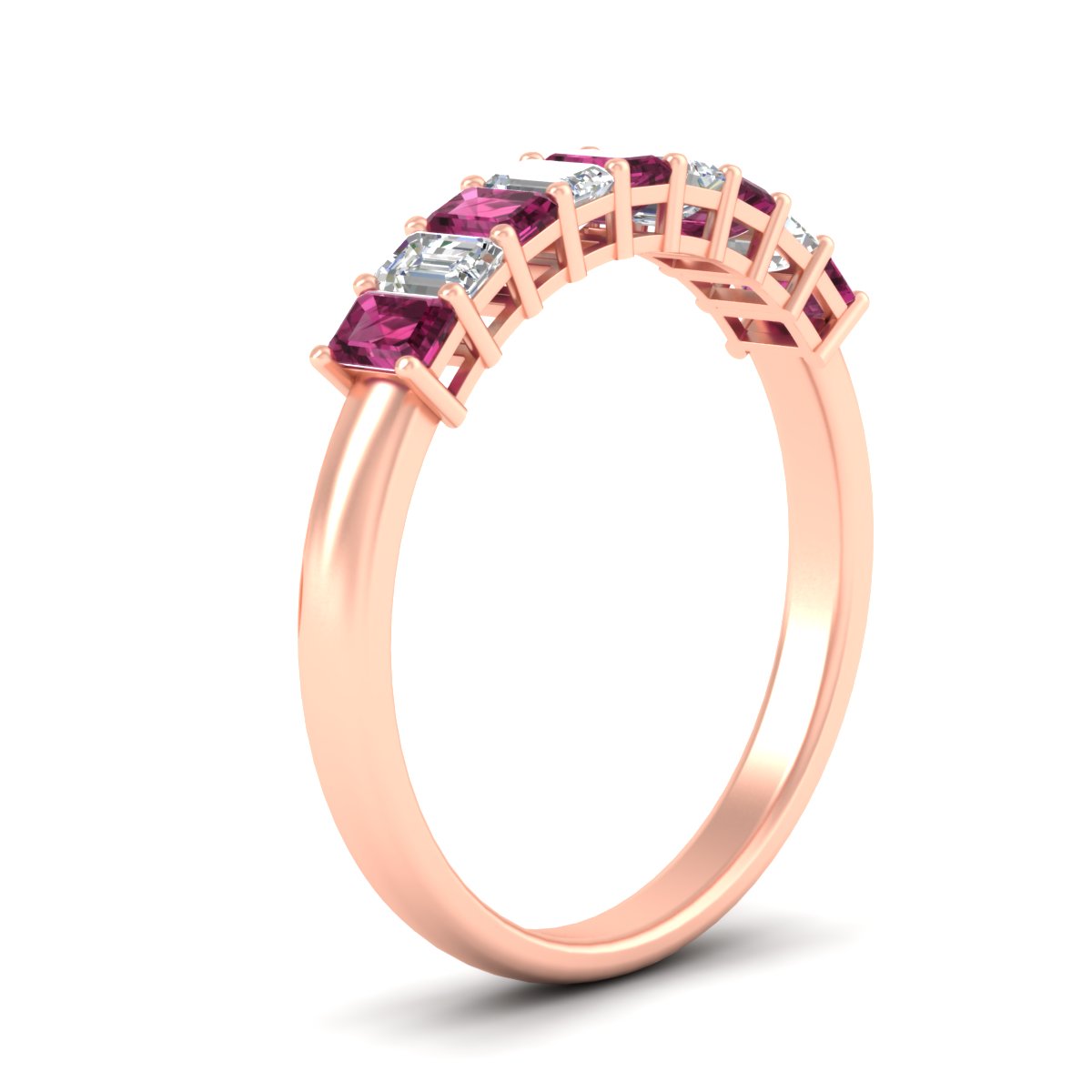 1 Carat Nine Stone Emerald Cut Wedding Band Fascinating Diamonds