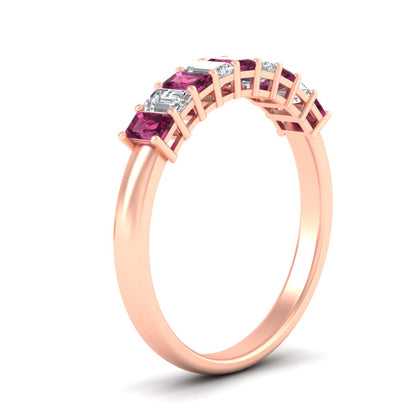 1 Carat Nine Stone Emerald Cut Wedding Band Fascinating Diamonds