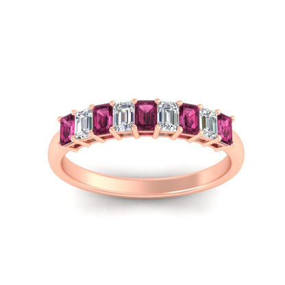 1 Carat Nine Stone Emerald Cut Wedding Band Fascinating Diamonds
