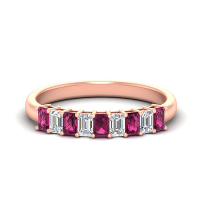 1 Carat Nine Stone Emerald Cut Wedding Band Fascinating Diamonds