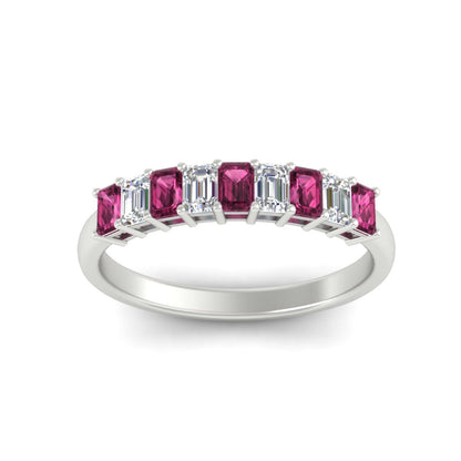 1 Carat Nine Stone Emerald Cut Wedding Band Fascinating Diamonds