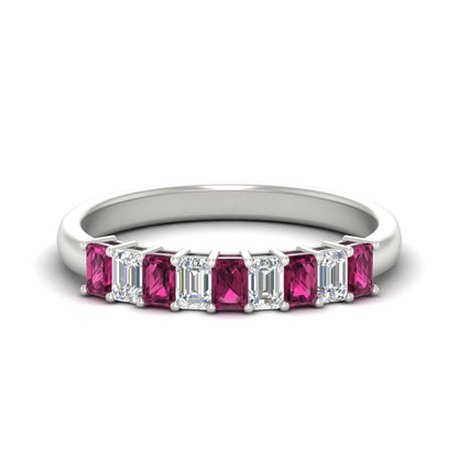 1 Carat Nine Stone Emerald Cut Wedding Band Fascinating Diamonds