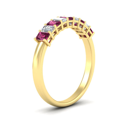 1 Carat Nine Stone Emerald Cut Wedding Band Fascinating Diamonds