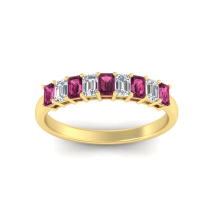 1 Carat Nine Stone Emerald Cut Wedding Band Fascinating Diamonds