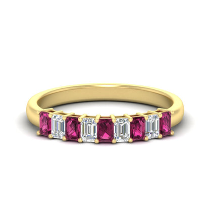 1 Carat Nine Stone Emerald Cut Wedding Band Fascinating Diamonds