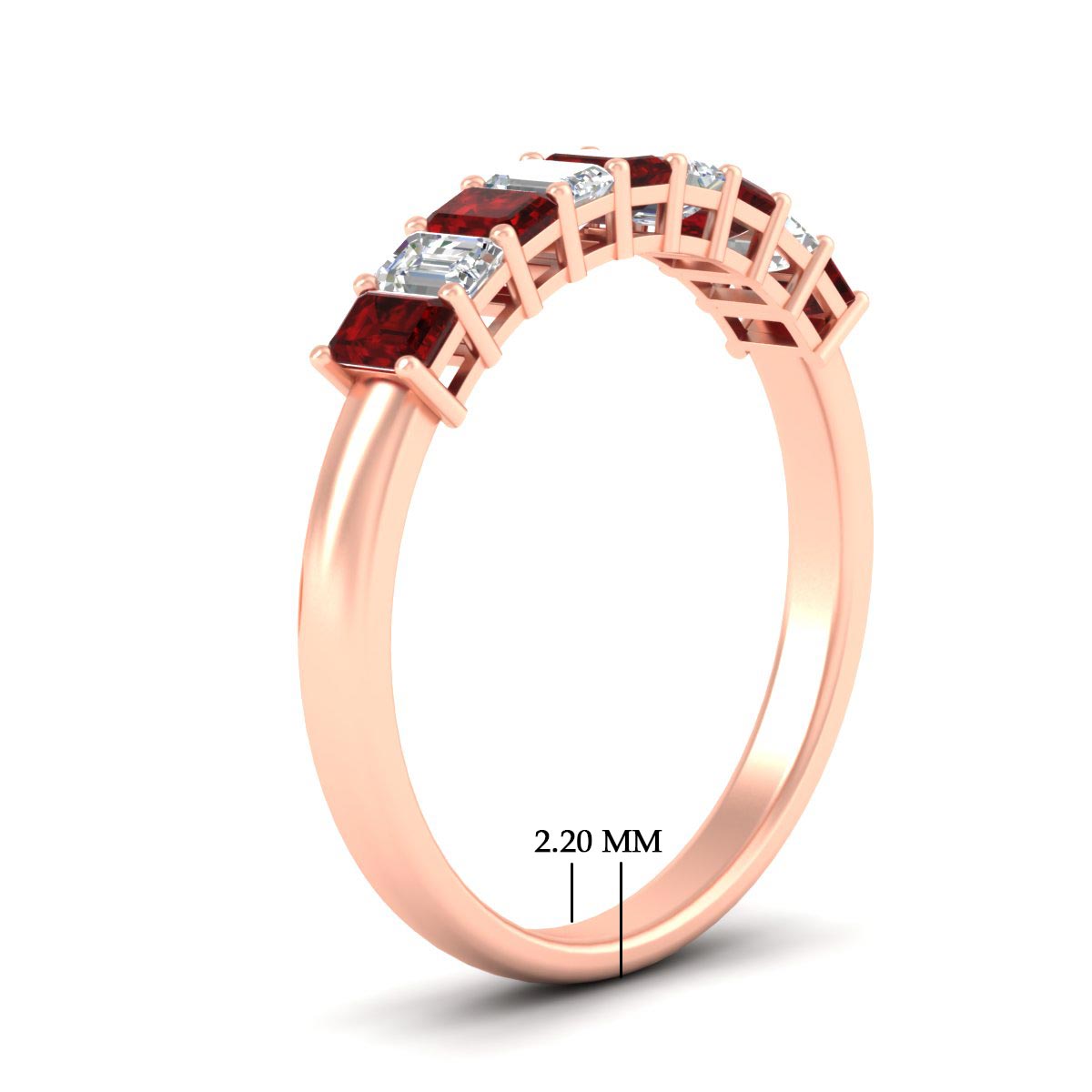 1 Carat Nine Stone Emerald Cut Wedding Band Fascinating Diamonds