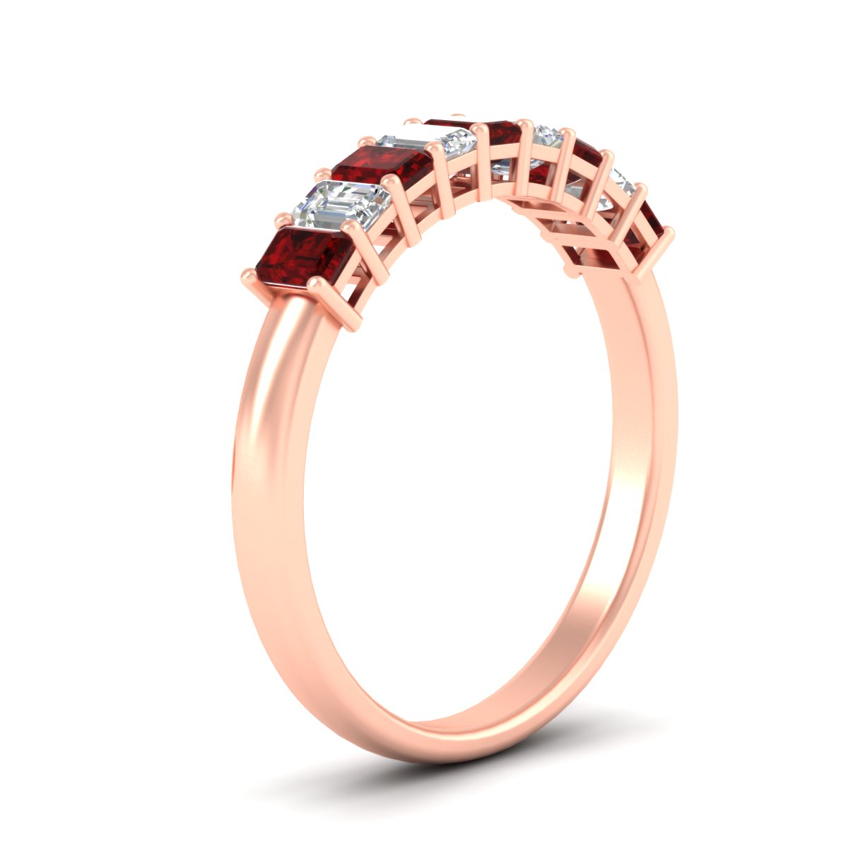 1 Carat Nine Stone Emerald Cut Wedding Band Fascinating Diamonds