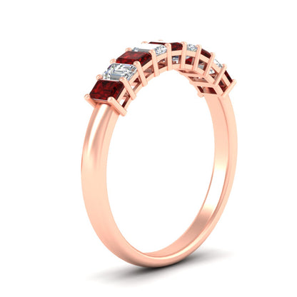 1 Carat Nine Stone Emerald Cut Wedding Band Fascinating Diamonds