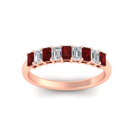 1 Carat Nine Stone Emerald Cut Wedding Band Fascinating Diamonds