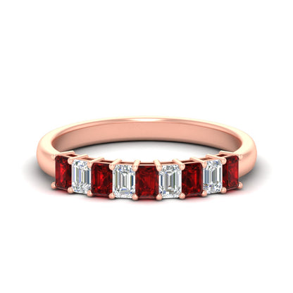 1 Carat Nine Stone Emerald Cut Wedding Band Fascinating Diamonds