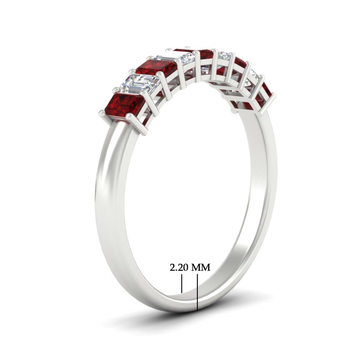 1 Carat Nine Stone Emerald Cut Wedding Band Fascinating Diamonds