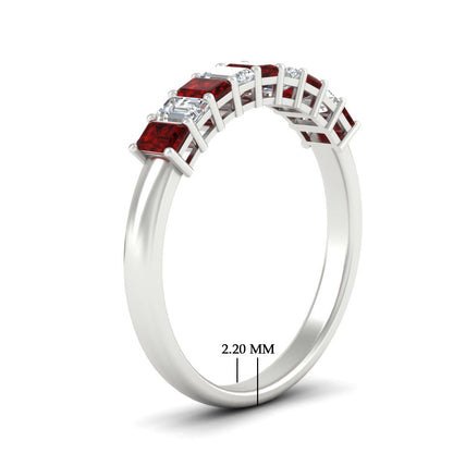 1 Carat Nine Stone Emerald Cut Wedding Band Fascinating Diamonds