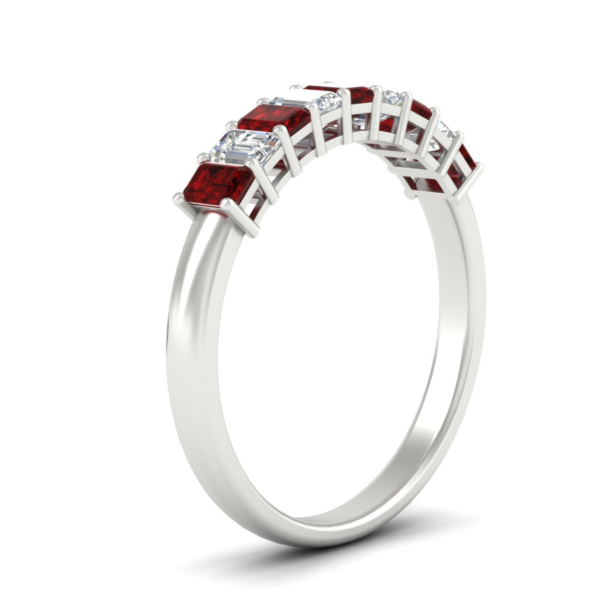 1 Carat Nine Stone Emerald Cut Wedding Band Fascinating Diamonds