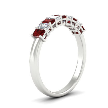 1 Carat Nine Stone Emerald Cut Wedding Band Fascinating Diamonds