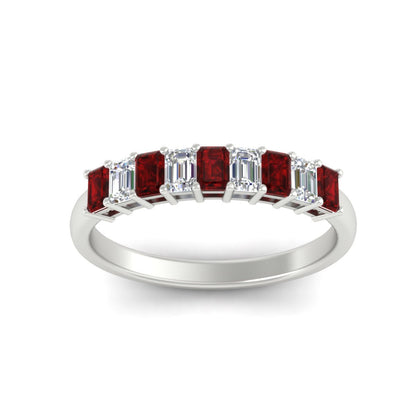 1 Carat Nine Stone Emerald Cut Wedding Band Fascinating Diamonds
