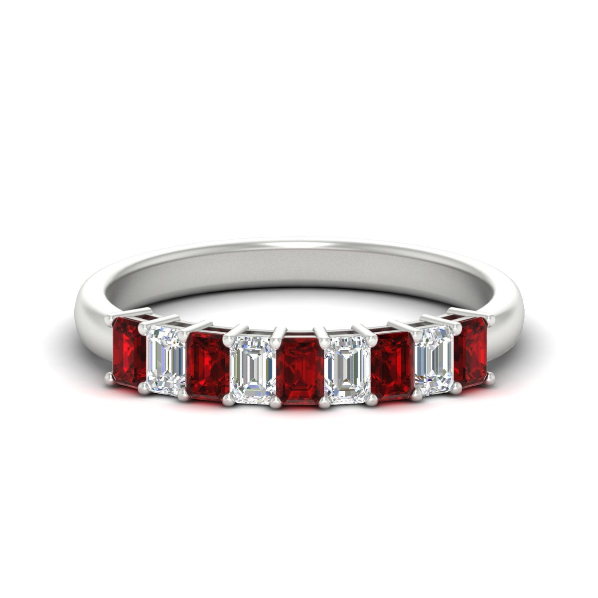1 Carat Nine Stone Emerald Cut Wedding Band Fascinating Diamonds
