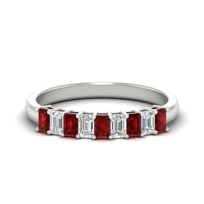 1 Carat Nine Stone Emerald Cut Wedding Band Fascinating Diamonds