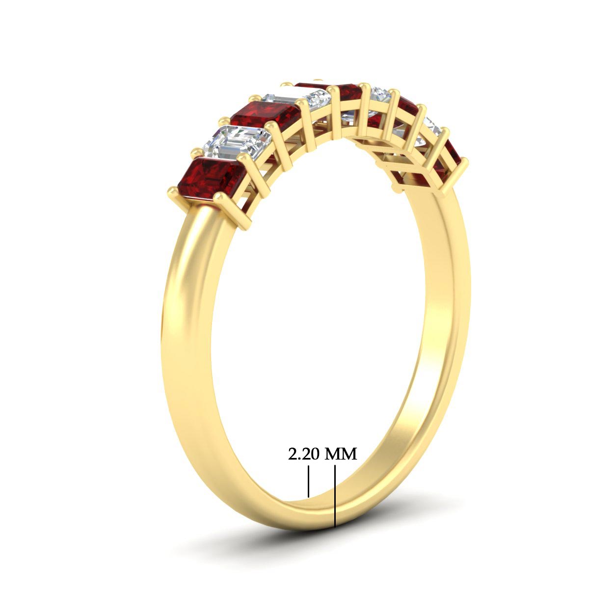 1 Carat Nine Stone Emerald Cut Wedding Band Fascinating Diamonds