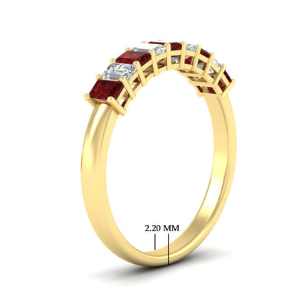 1 Carat Nine Stone Emerald Cut Wedding Band Fascinating Diamonds