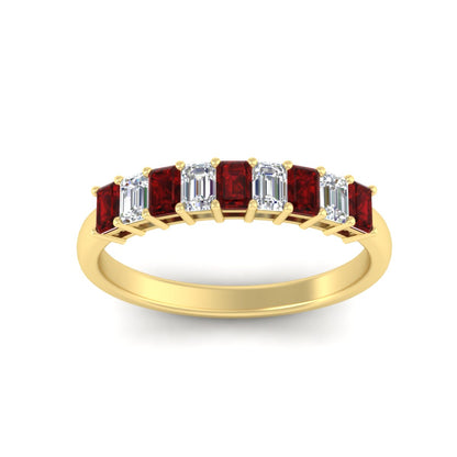 1 Carat Nine Stone Emerald Cut Wedding Band Fascinating Diamonds