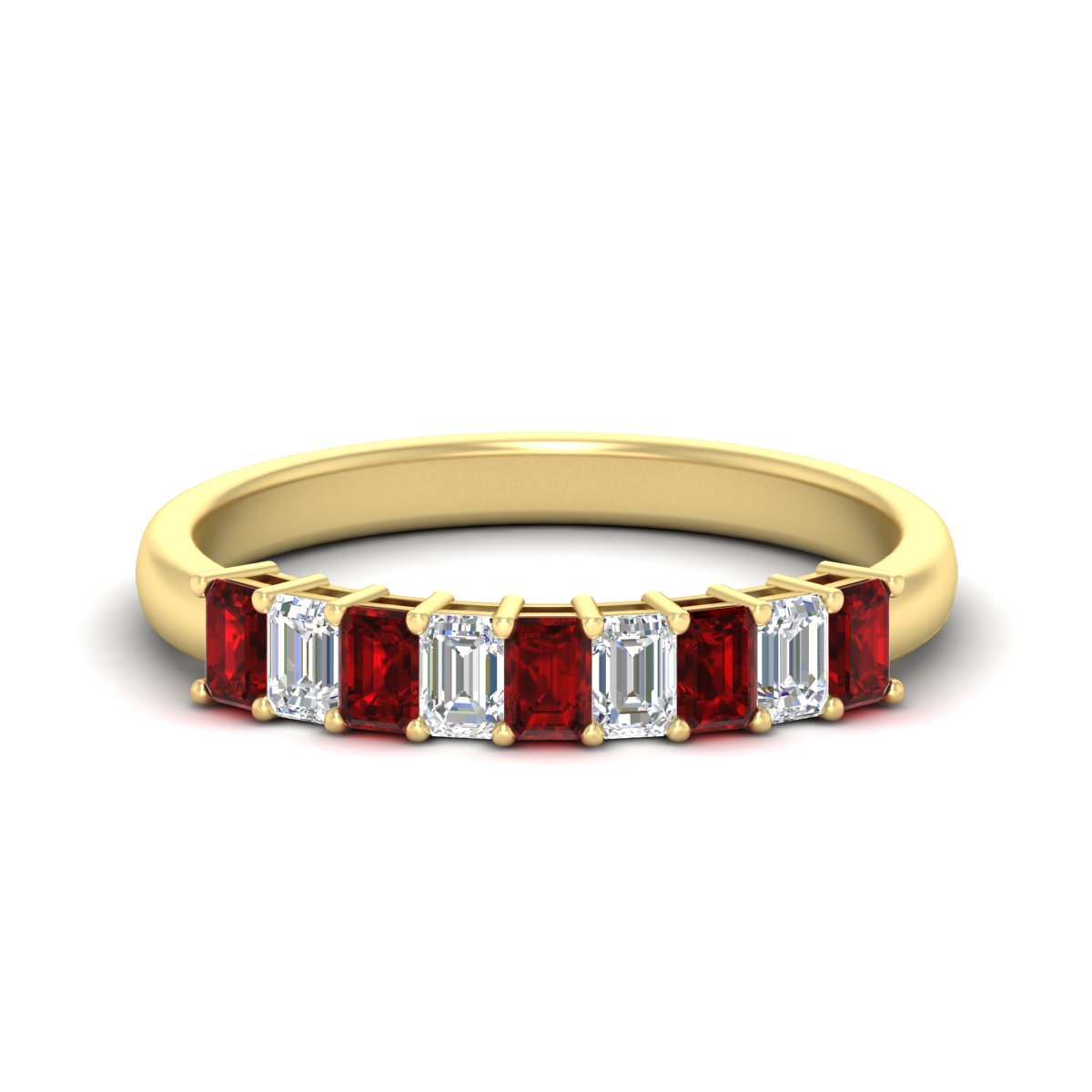 1 Carat Nine Stone Emerald Cut Wedding Band Fascinating Diamonds