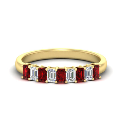 1 Carat Nine Stone Emerald Cut Wedding Band Fascinating Diamonds