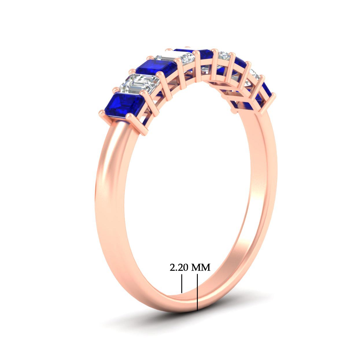 1 Carat Nine Stone Emerald Cut Wedding Band Fascinating Diamonds
