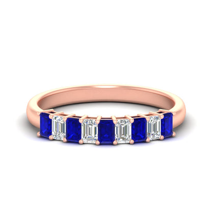 1 Carat Nine Stone Emerald Cut Wedding Band Fascinating Diamonds
