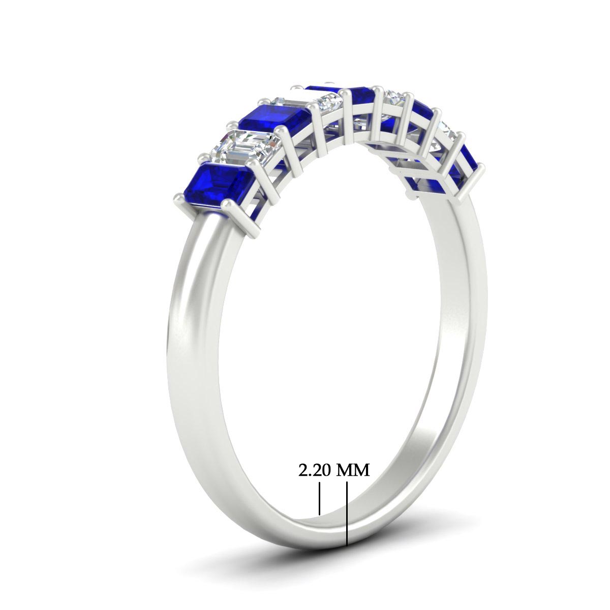 1 Carat Nine Stone Emerald Cut Wedding Band Fascinating Diamonds