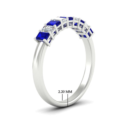 1 Carat Nine Stone Emerald Cut Wedding Band Fascinating Diamonds