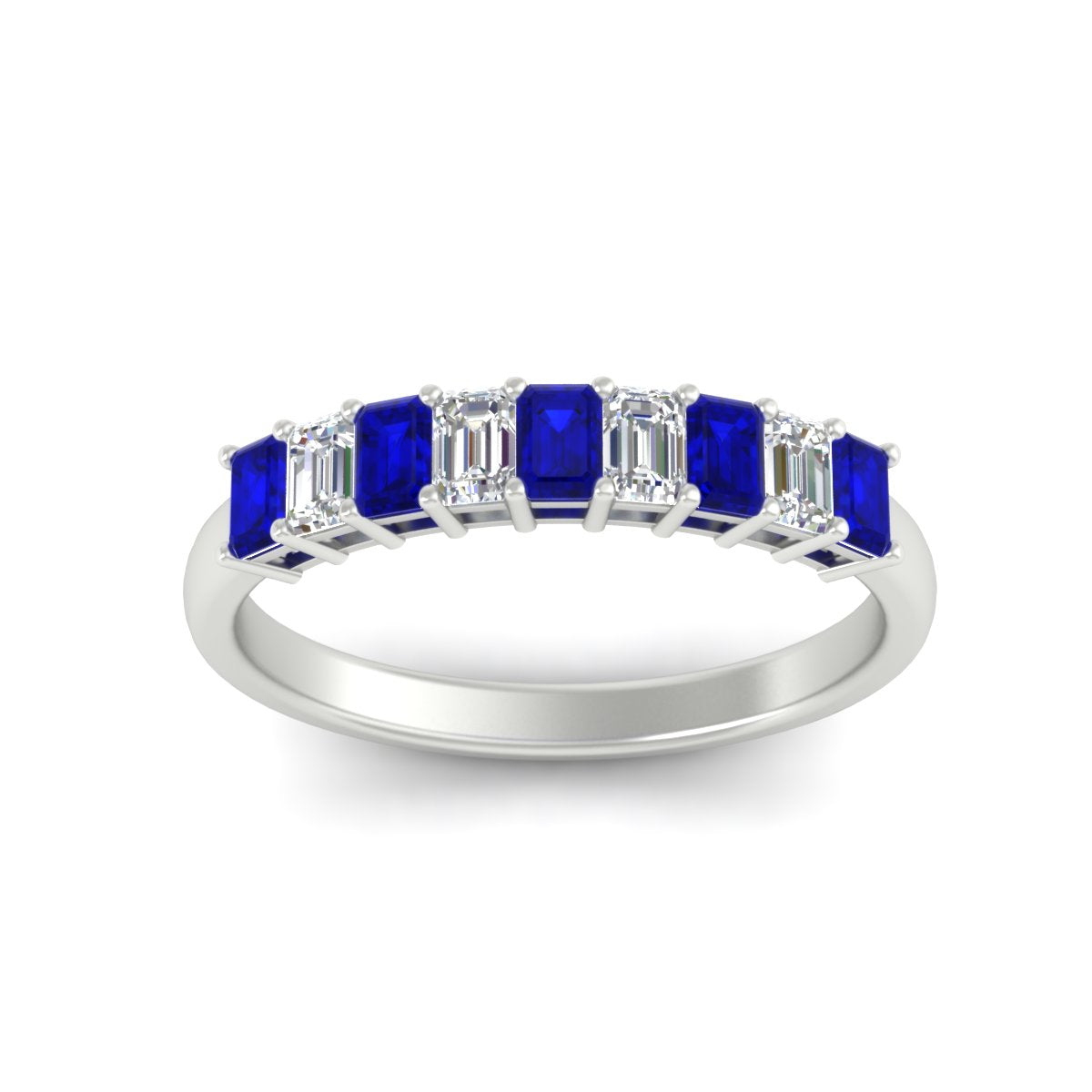 1 Carat Nine Stone Emerald Cut Wedding Band Fascinating Diamonds
